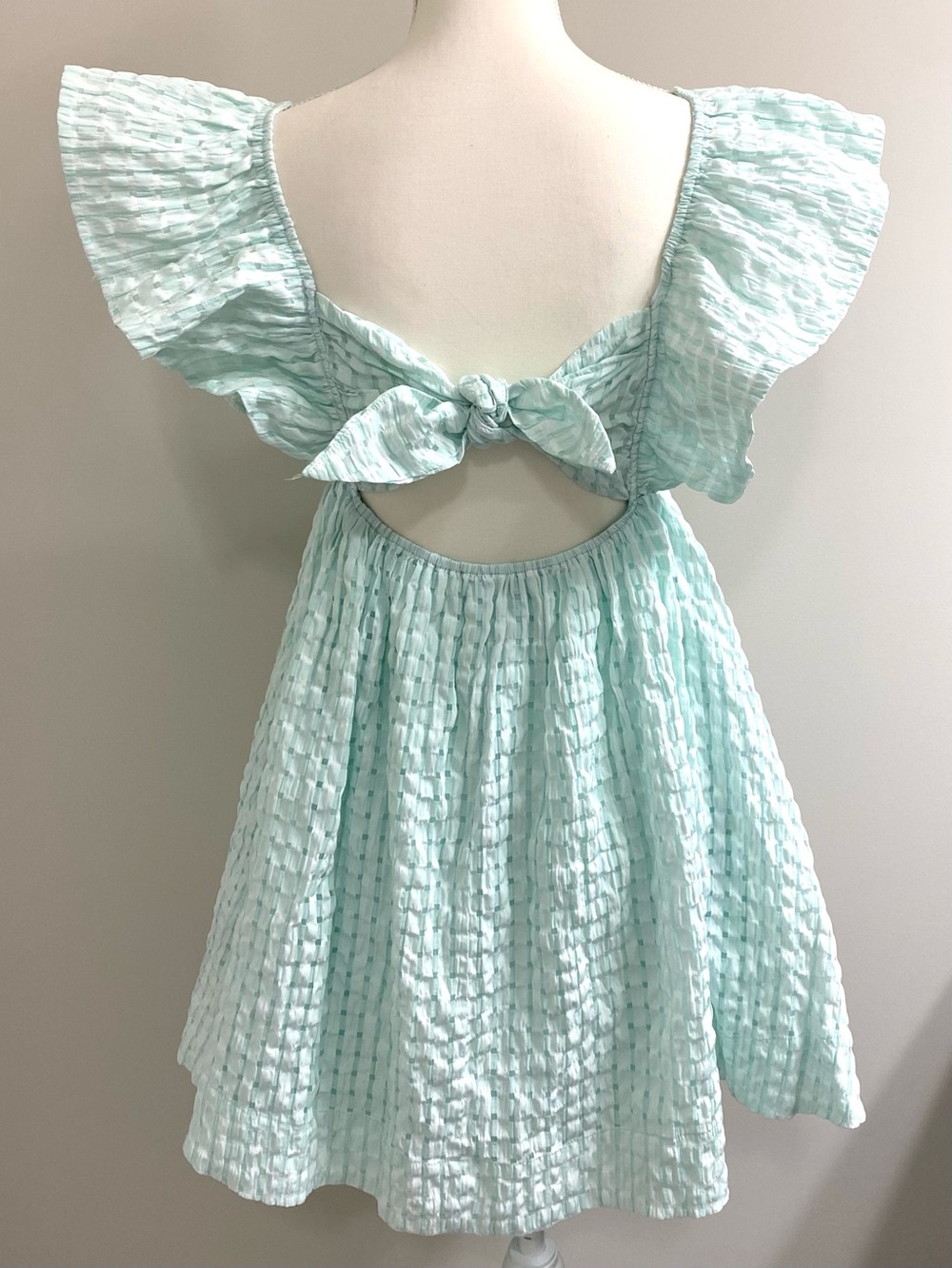 Day+Moon Womens M Mint Green Ruffle Dress Boho Summer Coastal Preppy Cottagecore - Picture 4 of 15